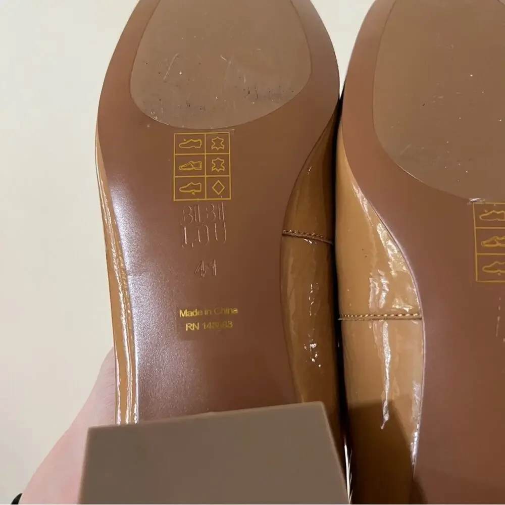 BiBi Lou | Anthropologie tan patent leather ballet heels NEW 11